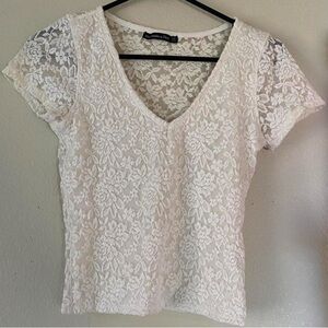 A&F Lace V-Neck Top